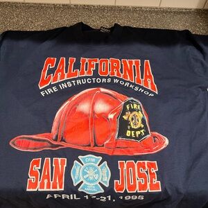 Vintage California Fire Instructors Workshop San José 1995 Single Stitch